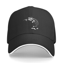 Baseballcaps med fiskehodeskalletrykk – justerbar snapback, UV