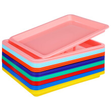 Plastic Classroom Trays, 24 Pcs, 13.4"x9.8", Stackable Craft & Art Trays for School, Office, DIY – Compatible with standard storage