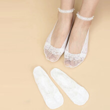 No Show Socks,Dress Socks 1 Pairs Women's Pearl Lace Breathable Ballerina Non Slip Transparent Low Cotton Socks,Cute Socks,Flat Socks White