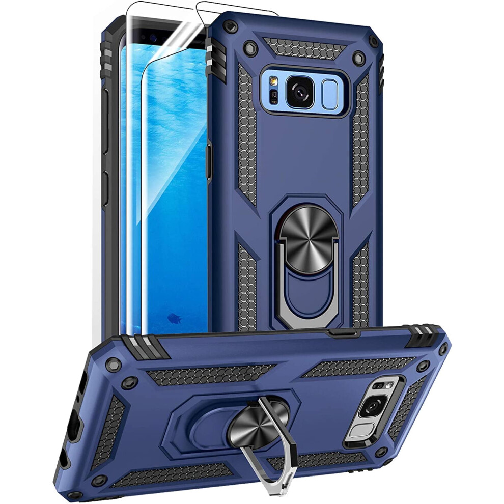 Military-Grade Shockproof Case For Samsung Galaxy S8 (2017) W/ Hd Screen Protector & Metal Ring Holder – 15Ft Drop Tested, Not For S8 Plus 9028731091402