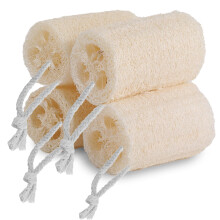 4-pack natuurlijke loofahsponzen, biologische loofahsponzen, biologische luffasponzen, biologische spons voor in bad, onder de douche en voor het