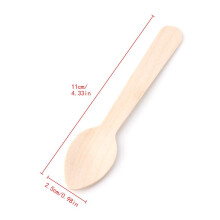 Cucharas desechables de madera, 100 unidades, biodegradables, no tóxicas, de material natural.