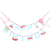 Happy Birthday Hanging Garland Bunting Pennant Airplane Shape 1Set