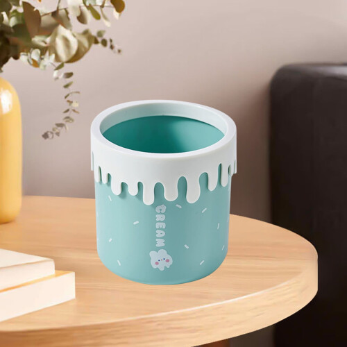 Desktop Trash Can with Rocking Lid Space Saving Mini Trash Bin for Office Desk Home Use Organization