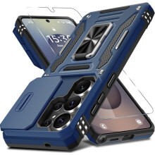 Phone Cases Compatible with Samsung Galaxy S26/S26+/S26 Ultra—Slide Camera Cover, Rotating Bracket, Military Shockproof + 1 Protector