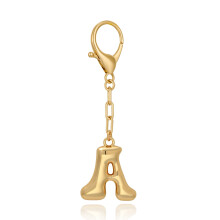 Sleutelhanger voor dames met letterbedeltje, gouden tasbedeltje, handtasbedeltje, sleutelhanger met modieus alfabet A, accessoires, bedeltjes, cadeau