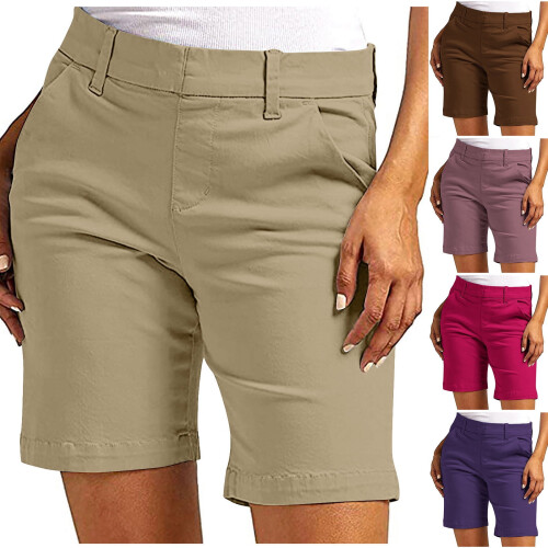 Γυναικείο σορτς πεζοπορίας Simua με ελαστικό twill και λεπτή μέση, με τσέπες,