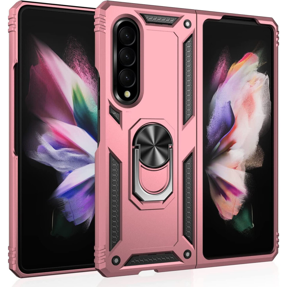 For Galaxy Z Fold 3 Case, Military Grade Shockproof Heavy Duty Protective Phone Cover Pass 16Ft Drop Test With Magnetic Kickstand 9028731090894
