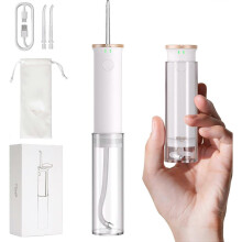 Mini Portable Water Flosser 80ML for Travel & Kids White Cordless Picks for Teeth Cleaning & Braces Care with 2 Water To gift