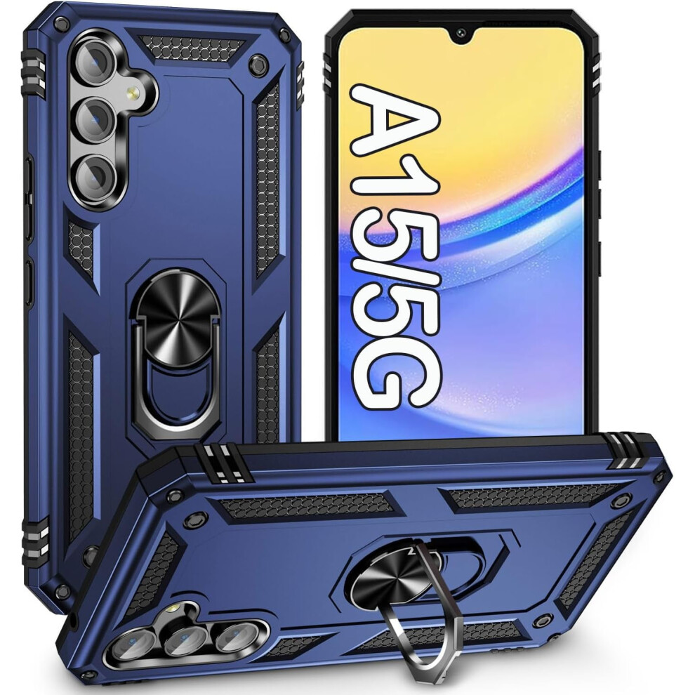 Heavy Duty Shockproof Anti-Scratched Case With Kickstand For Compatible With Samsung A15 5G Â Blue 9479868438637