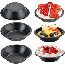 6-pak 13 cm nonstick mini tærteforme, kulstofstål, ovn- og opvaskemaskinesikre, kompatible med standardriste