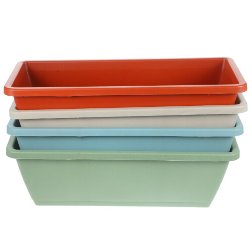 4 Juegos De Maceta Rectangular Para Verduras Y Flores Con Bandeja 2