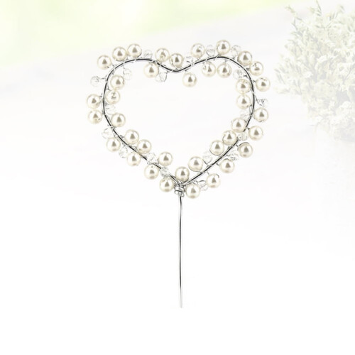 Silver Heart Cake Topper for Birthday Party