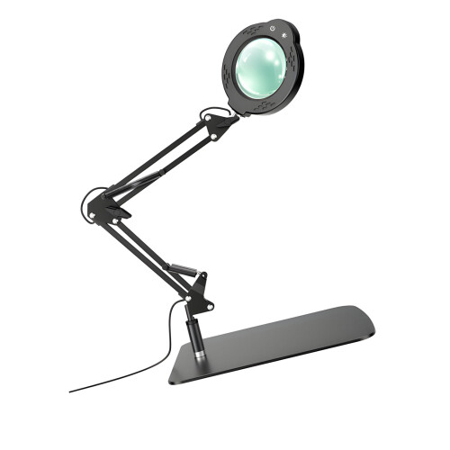 Lampe loupe flexible avec base en fer ferme, excellente pour les