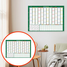 2026 Yearly Wall Calendar With Holidays – Full Year One-Page Horizontal Poster, 29"x20", Includes Stickers for Home, Office & School