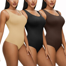 LELINTA3Pack sømløs shapewear for kvinner, magekontroll, kroppsformer, komfortabel for kvinner, slankere lår, bodysuitbelte