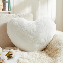 Heart Pillows for Valentine's Day, White Heart Shaped Pillows, Ultra Soft Small Cute Fluffy Pillows