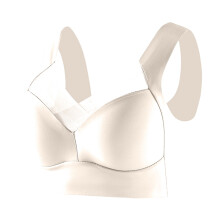 Full Bust No Underwire Bra, Seamless Design with Side Support Panels, Perfect for Large Cup Sizes & Smooth Look Beige 44