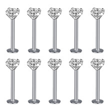 10 stk/sæt læbe Labret ringe piercing zirkon Monroe Medusa piercing helix konkylie brusk piercing øreringe