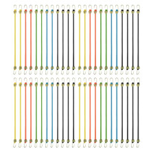 Small Bungee Cords with Hooks 48 Pack, Adjustable Rubber Elastic Cords for Luggage Roof Rack Hanging Outdoor