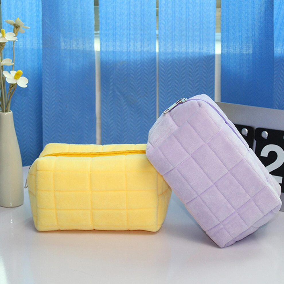 Purple Cute Large Velvet Makeup Bag, Portable Travel Cosmetic Pouch, Toiletry Bag (, 7X4x4 In) Â Compatible With Anmuyum