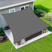 Sluneční plachta 8'X10' Venkovní stínicí stříška se zaoblenými okraji, písková, prodyšná, 95% UV blok, stínící látka na terasu,
