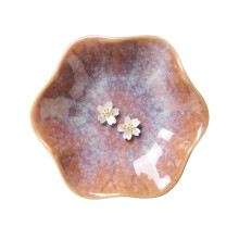 2PCS Lotus Leaf Shape Ring Holder Dish, Small Key Bowl, Ceramic Trinket Tray Jewelry Dish Organizing