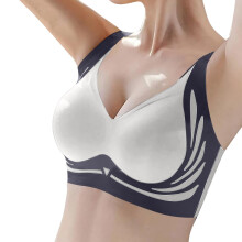 Women's Seamless Bra Wireless Push Up Bralettes Blue M
