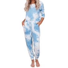 Women's Tie-Dye Long-Sleeve Two-Piece Pajama Set