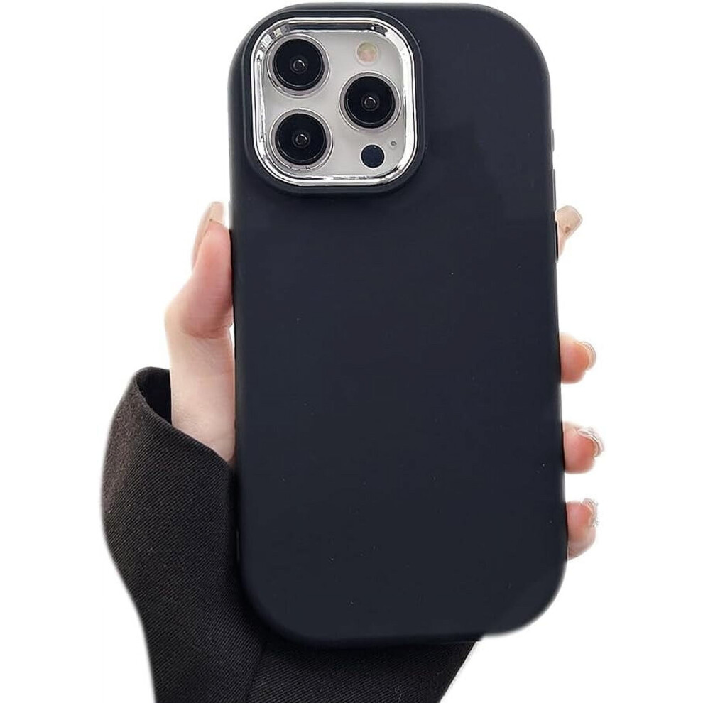 Cute Smooth Silicone Iphone Case With Electroplated Lens Protection & Shockproof Design Â Compatible With Iphone 13 Pro Black 9479868441316