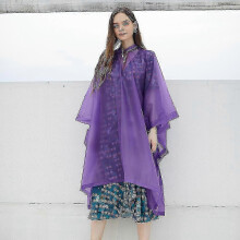 (Purple) Rain Ponchos For Women And Men (2 Pack) With Drawstring Hood For Adults