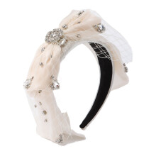 1 headband mesh lattice bow rhinestone retro style small dress accessories headband