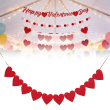 Felt Heart Garland Banner – 10 Colorful Hearts, Adjustable Love Decor for Valentine’s, Wedding, Anniversary – Single or Set, Compatible with All
