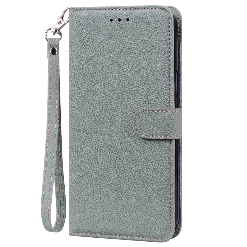 Premium Pu Leather Magnetic Flip Case For Compatible With Samsung Galaxy S21 Â With Wrist Strap, Kickstand & Card Slots Gray 9448483341189