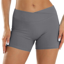 Pantalones cortos deportivos de cintura alta para mujer con fruncido.