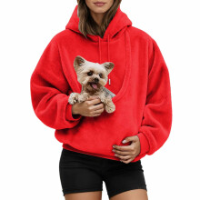 Hoodie with Dog Pouch Fleece Oversized Sweatshirt