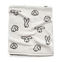 Easter Bunny Hand Towel, 31.5"x13.8", Cotton Embroidered, Absorbent & Soft, Farmhouse Bathroom Decor, Spring Gift (White)