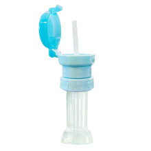 (Blue) KINCJON Silicone Sippy Straw Cup Lids Water Bottle Caps With Straw For Children Drinks Supplies