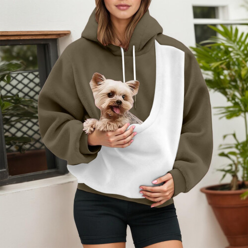 Oversized Fleece Hoodie with Front Sling Pocket