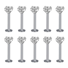 10 stk/sett leppe-labretringer piercing zirkon Monroe Medusa piercing helix conch brusk piercing øredobber