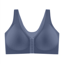 Plus Size Front Clasp Push-Up Bra, Smooth Seamless Cup for Cleavage & Comfort, Under T-Shirts & Special Occasions Blue 46