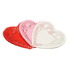 Heart Shaped Paper Doilies 8 Inch Pack of 100