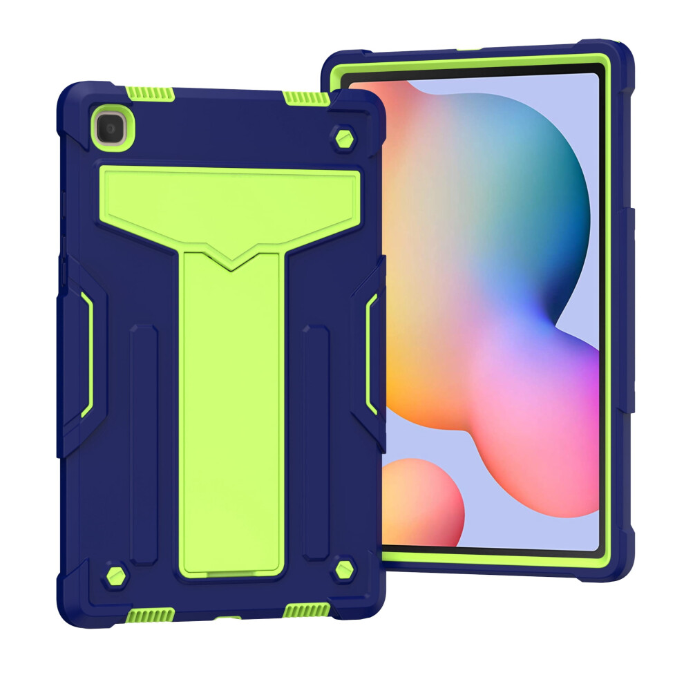 Shockproof 3-Layer Case For Samsung Galaxy Tab A7 10.4" Sm-T500/T505 (2020), Navy+Olivine, With Kickstand 9028731646909