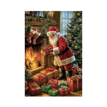 E Santa Claus Wall Art From Premium Metal With Bright Colors And Detailed Patterns For Long Lasting Holiday Display