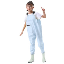 Cizme de piept pentru copii, cizme de pescuit pentru tineri, impermeabile, unisex, cu cizme de ploaie, albastru deschis, 2-3 ani