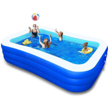 Aufblasbarer Swimmingpool, 83''  53''  20'' (ca. 211  135  51 cm), großer und verstärkter Familienpool für Garten, Terrasse, Hinterhof,