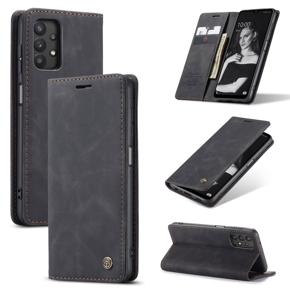 Compatible With Samsung Galaxy A32 5G Wallet Case Â Lightweight Pu Leather Magnetic Folio With Card/Money Slots, Black 9028731646305