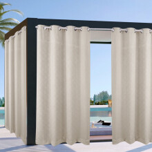 Waterproof & Windproof Outdoor Curtains with Grommets, Embossed Pattern, Thermal Insulated, Blackout, Privacy – Compatible with Gazebo, Patio,