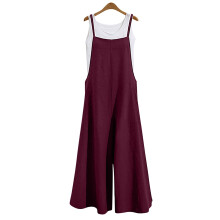 jumpsuits til kvinder Dame oversize bibbukser bibbukser overalls jumpsuit sparkebukser plus size jumpsuit rød + XXL