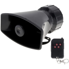 Sirenă auto puternică cu 7 tonuri, claxon pentru vehicul/ambulanță/sirenă/sunet de trafic cu telecomandă neagră 12V100W (1 telecomandă)